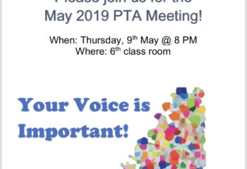 PTA reminder May 2019
